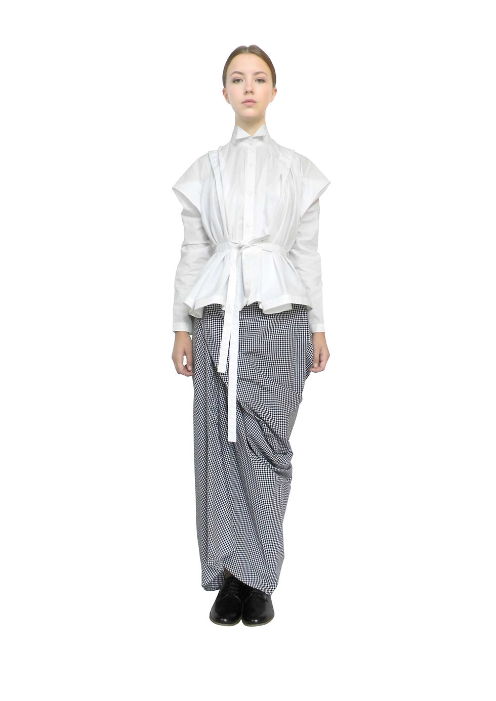 Womens Smart Creative Loose Folded Drape Origami Contemporary Bespoke Blouse