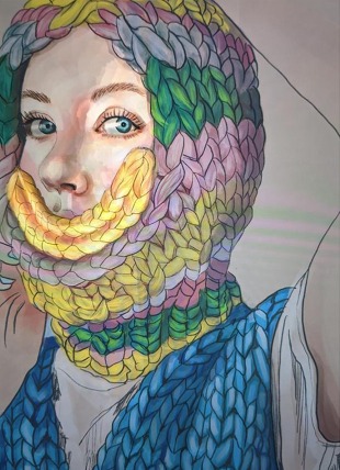 Garment smile knitwear balaclava illustration by artist