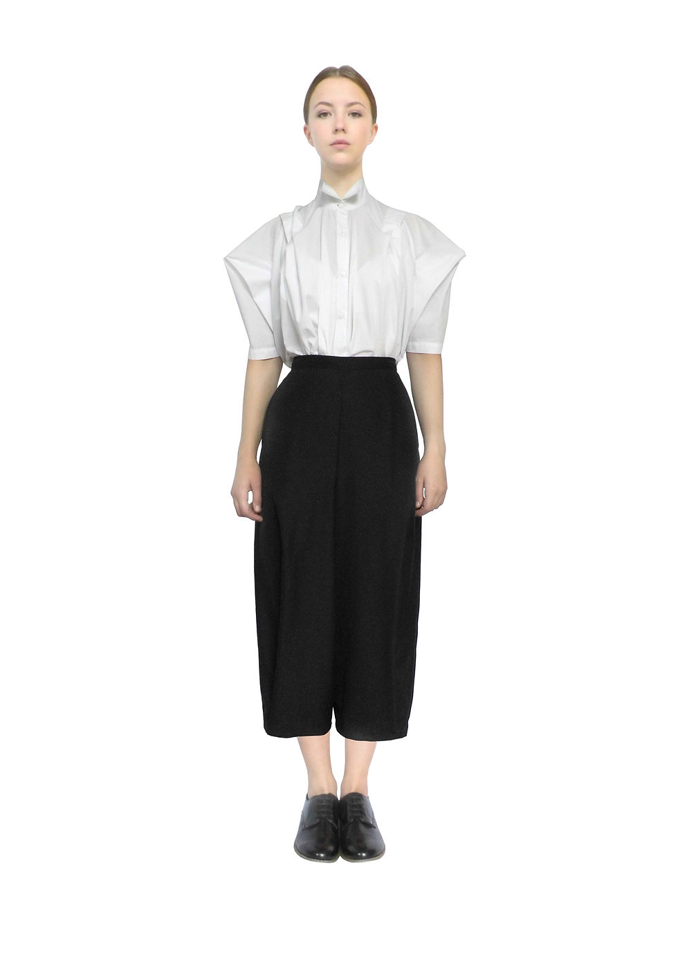 White Cotton Designer Folded Sleeve Shirt Button Buy Top Shop