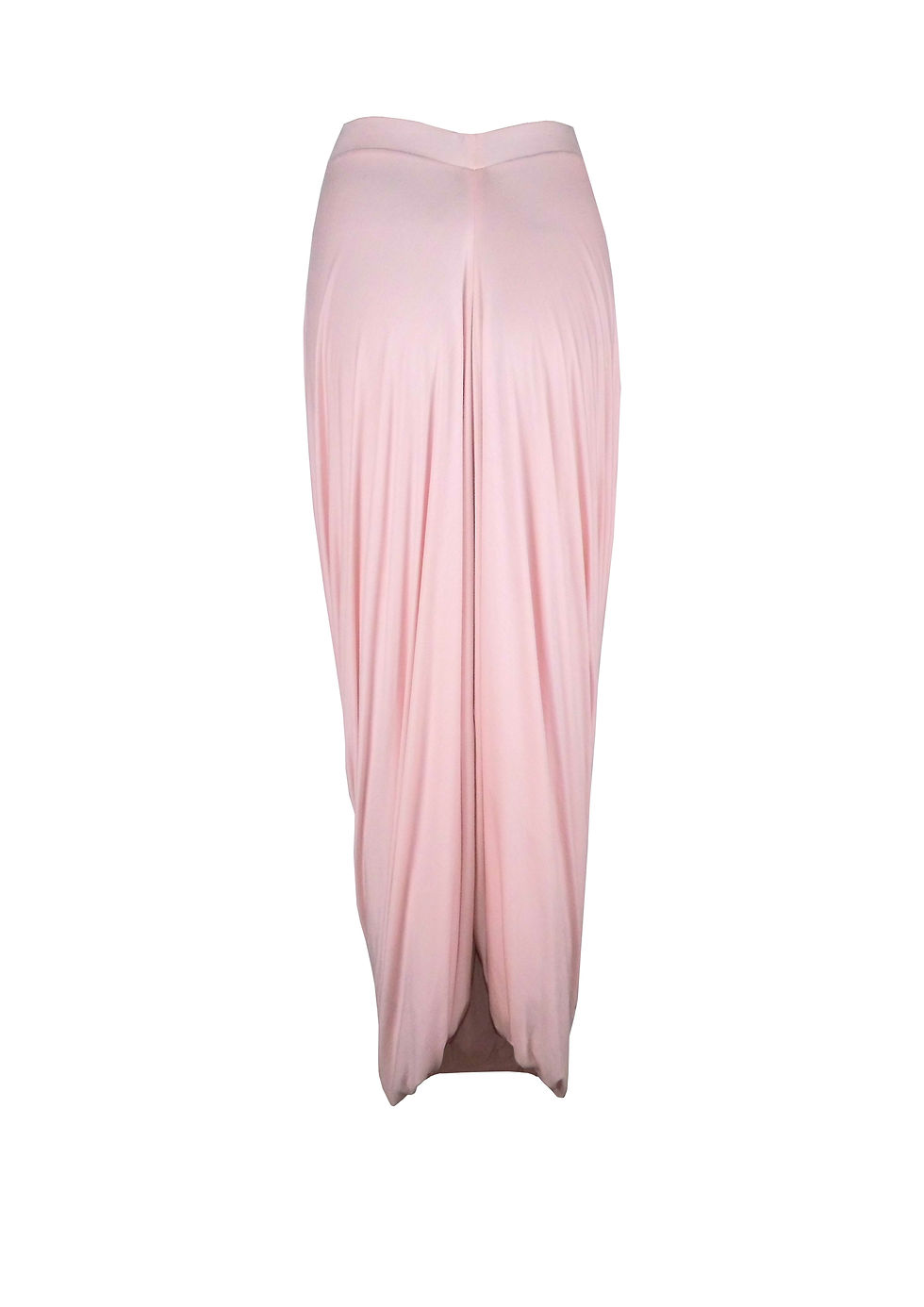 Thumbnail: Pink Pale Back View Draped Movement Contemporary Modern Apparel Stylish Loose Silhouette Arty Exceptional Chic Fabulous