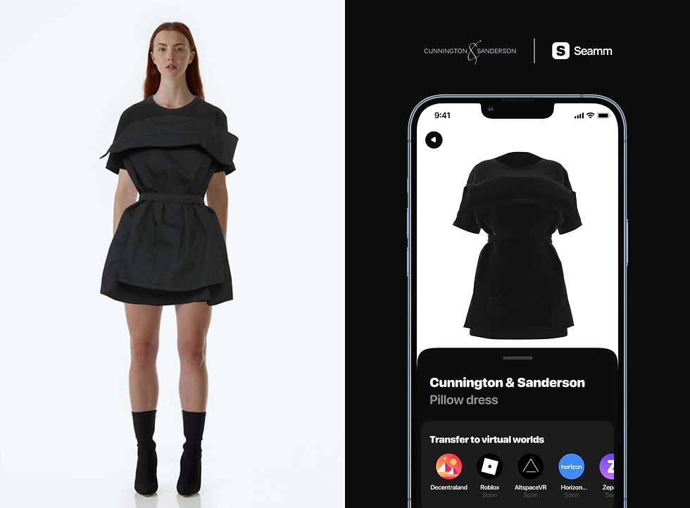 Pillow t-shirt top worn by model and shown on mobile phone as a digital wearable.