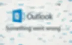 The Outlook logo with "Something went wrong"