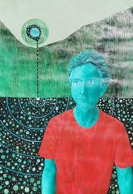 On this painting I started with the portrait. Now one year later, I finished the background. In this case I had little control of how the painting went. One thing just lead to another. Then it came to my attention that I'm working with fluidity. Letting thoughts and feelings floats. I guess that is what I illustrate by the orbe with a universe and a planet inside. How one universe floats into another universe.
To float. To let go. To think. To stay in between. To be a bridge.
Dimensions: 53W x 75.5H cm.
Original Created: 2023
Subjects: portrait
Materials: Paper
Styles: #portrait #abstract #contemporaryart #fineart #modern
Mediums: #acrylicpainting #graphite #distemper
Dansk kunst
danish art
francisca meena
kvindelig kunst
female artist