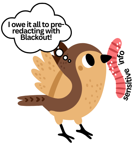 Pre-redacting bird catches the sensitive info.