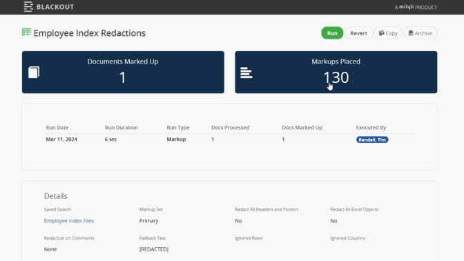 Blackout Automated Job Results