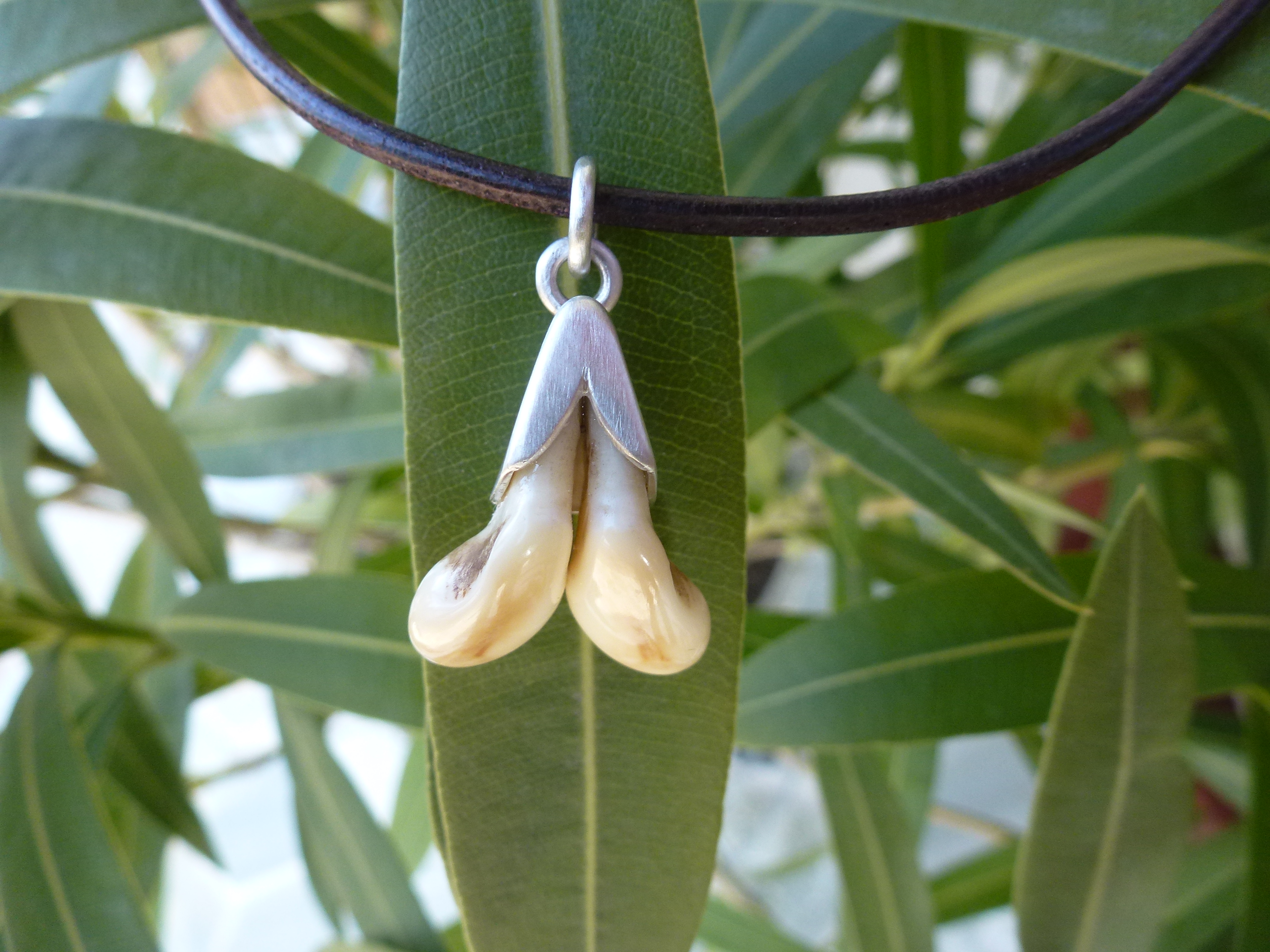 Pendentif argent - dent de cerf
