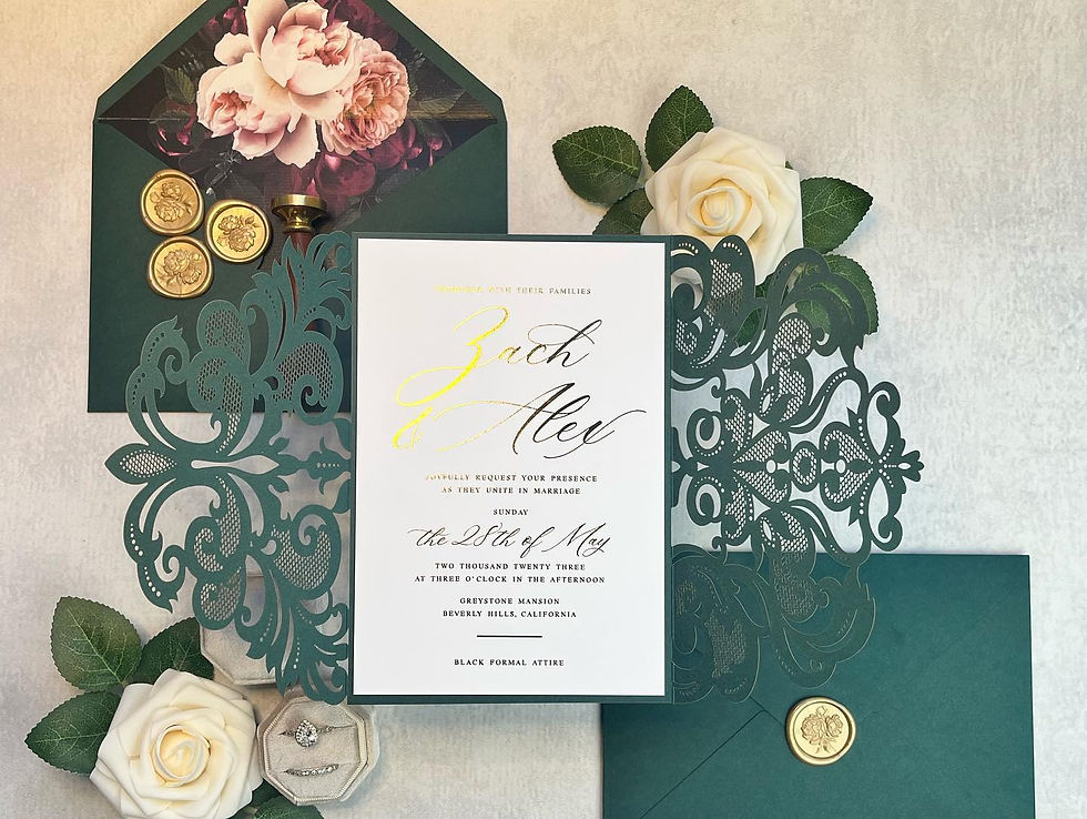 Thumbnail: Emerald Green Wedding Invitations, Green Wedding Invitations, Dark Green Wedding Invitations, Hunter Green Invites