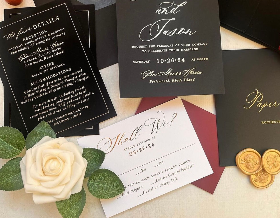 Thumbnail: Black Velvet Invitations, Velvet Invites, Black Velvet Wedding, Black and Gold Invites, Black Invites