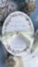 Thumbnail: French Garden Oval Monogram Dusty Blue and Floral Wedding Invitations
