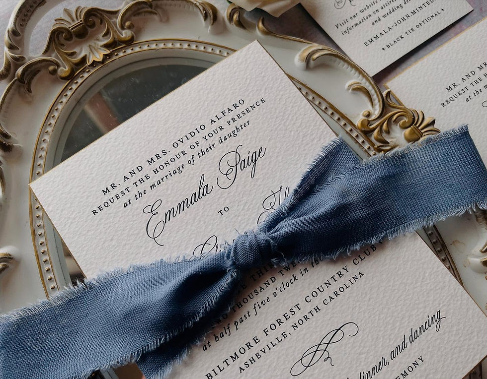 Thumbnail: Beveled Edge Invitations, Gold Edge Invitations, Gold Wedding Invites, Thermography Invitations