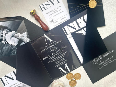 Acrylic and Velvet Wedding Invitations