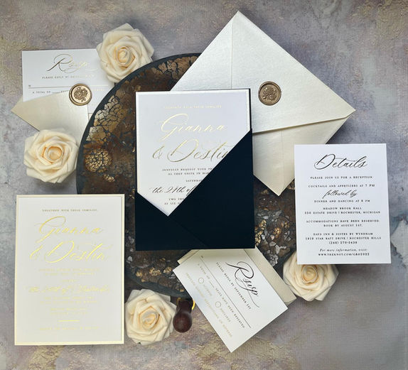 Black Velvet Pocket Wedding Invitations, Black Velvet Invites, Modern Angle Pocket, Gold Foil Wedding Invites, Modern Invites, Chic Invitations, Unique Invitations