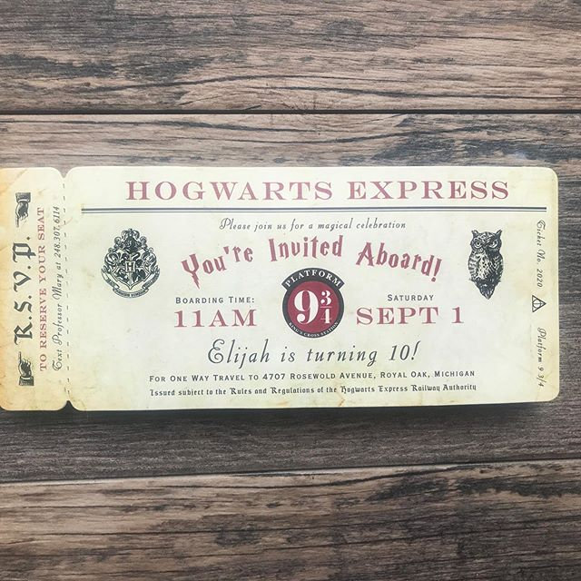 harry potter hogwarts express boarding pass birthday invitation die cut dreaminginpaper