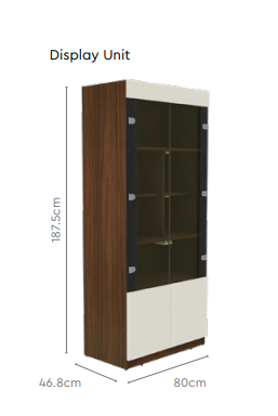 Senate Series Display Unit: 187.5cm x 80cm x 46.5cm