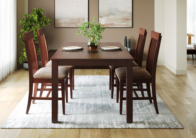 Leo V2 Dining Table and Lisa V2 Chairs in a modern room