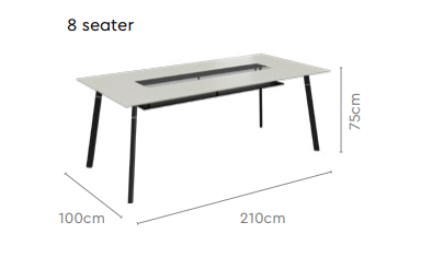 Bezel 210cm seater conference table with dimensions