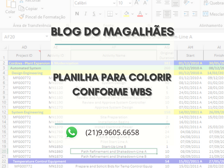 Planilha para Colorir conforme WBS do P6