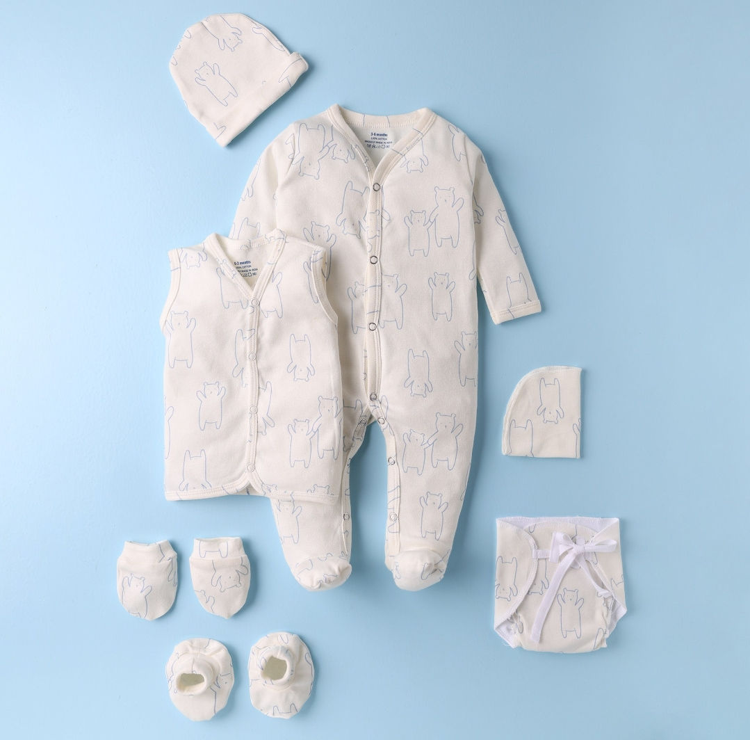 Organic cotton 7 pc New born set - Bear