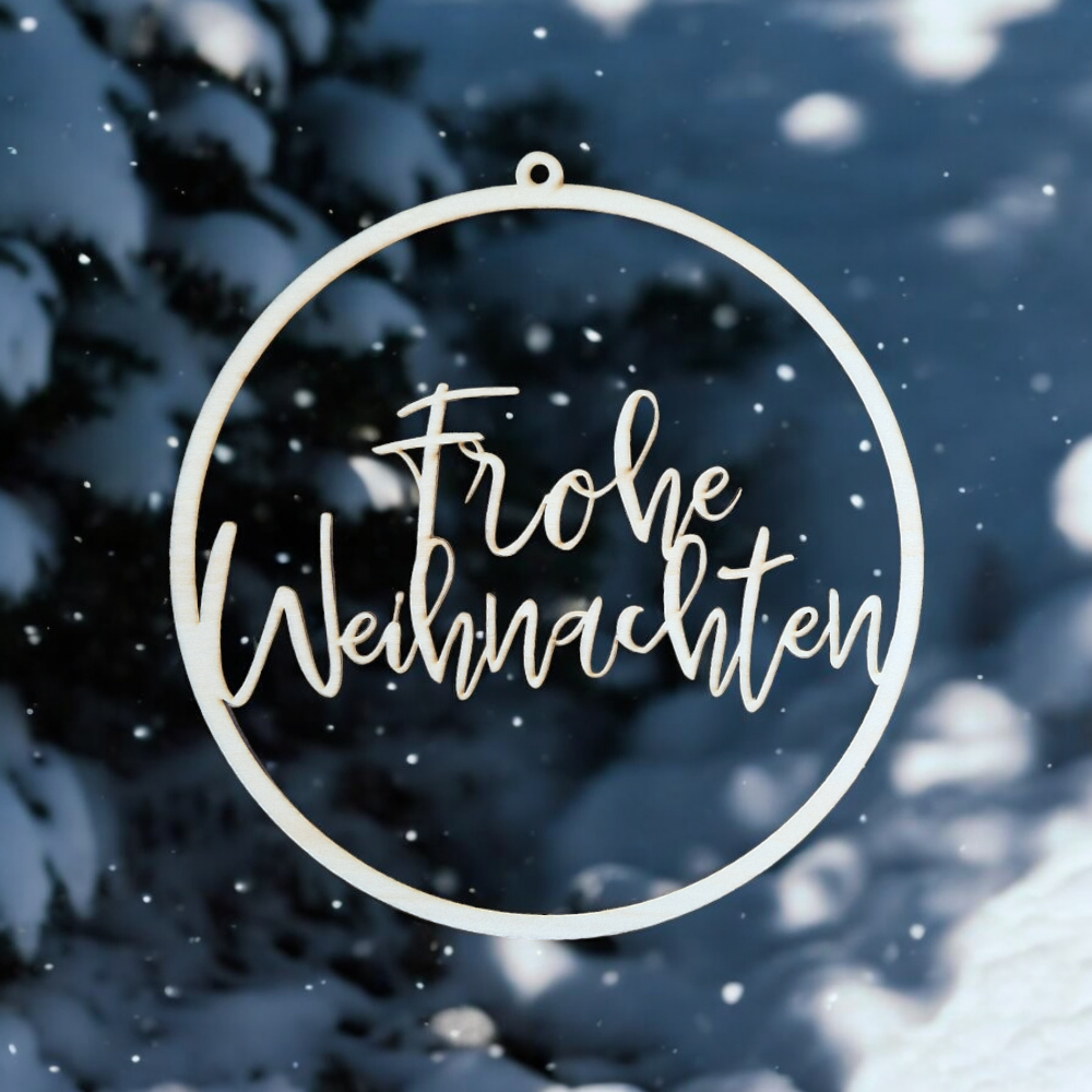 Schild "Frohe Weihnachten"