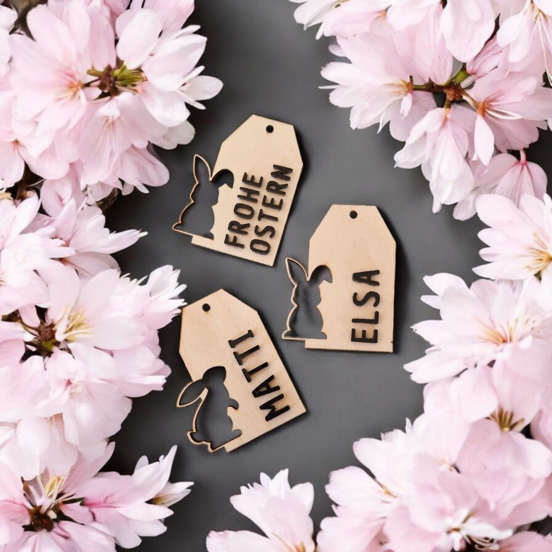 Hasenanhänger mit Namen / Frohe Ostern