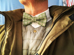 Noeud papillon vert stylisé