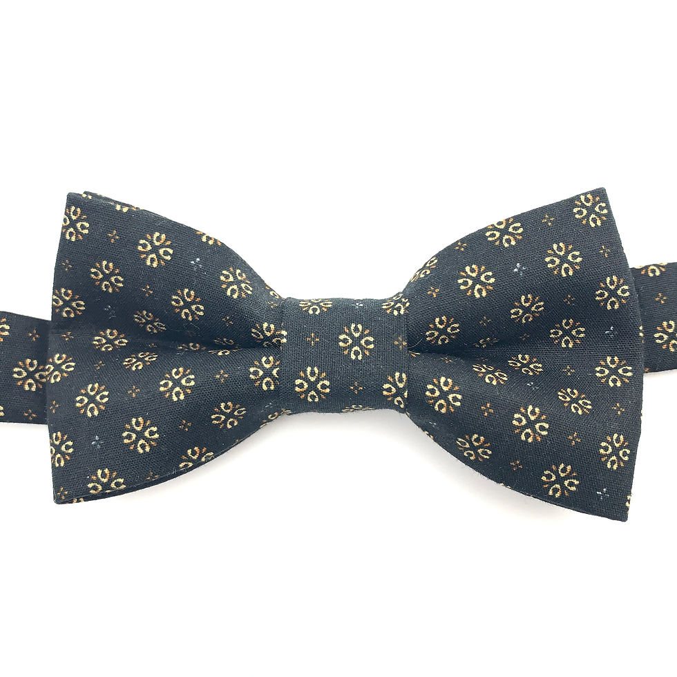 Noeud papillon marron aux motifs de fleurs marrons