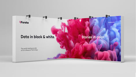 HX Campaign conference booth - Stories in color (Forsta)