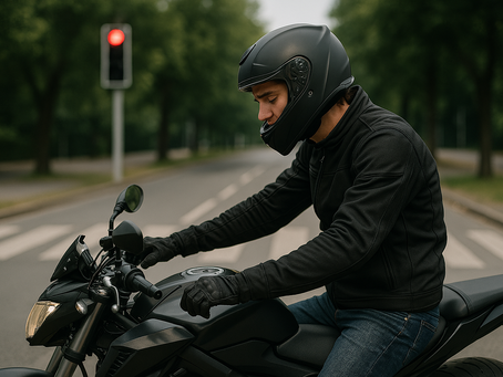 Un motard débutant.