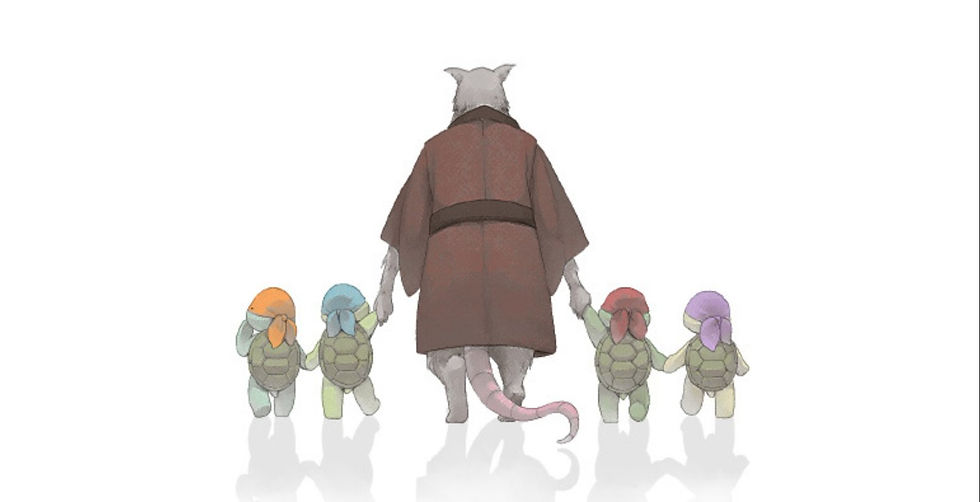 Young Teenage Mutant Ninja Turtles with Master Splinter