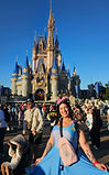 Casey Miranda in front of Cinderella's Castle in Disney's Magic Kingdom
