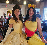 Casey Miranda with Princess Belle at Akershus Royal Banquet Hall in Disney's EPCOT.