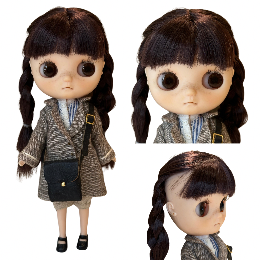 Middie Blythe Custom brunette long hair with bangs and freckles