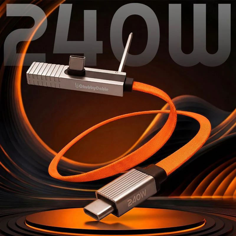 240W Fast Charge Cable with Invisible Stand & Phone Case Friendly