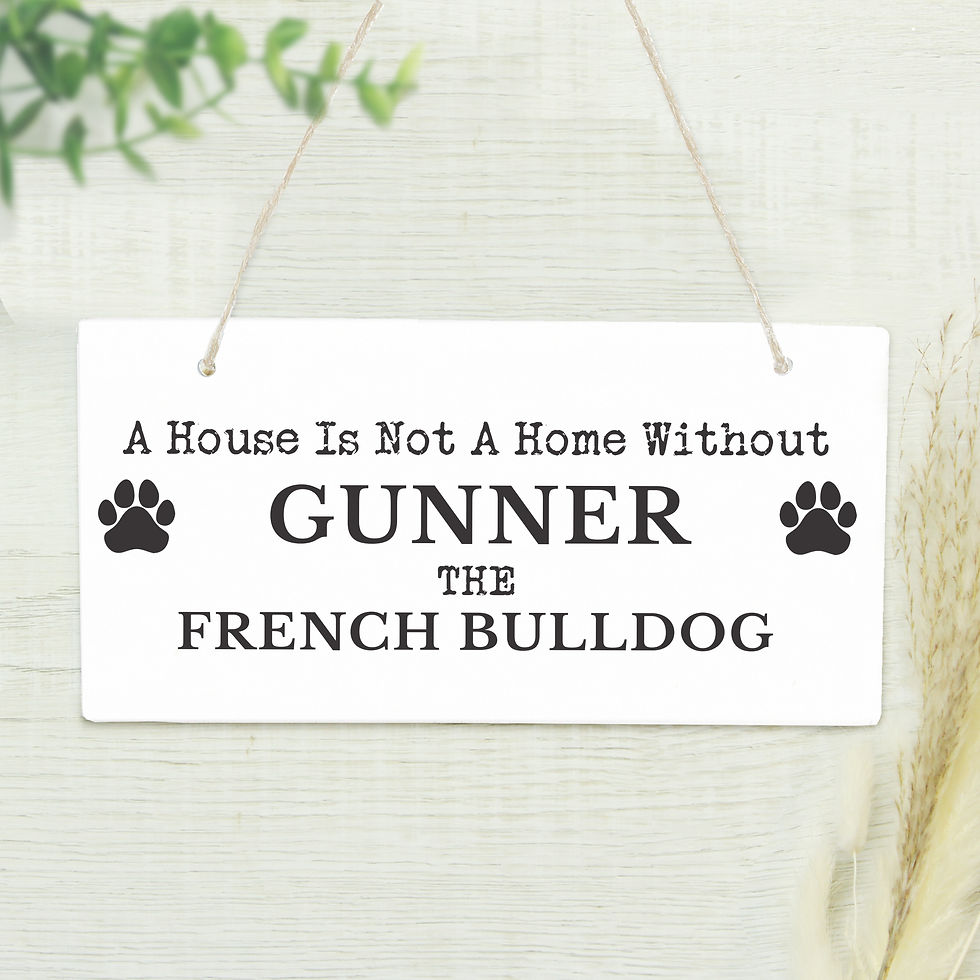 Thumbnail: Personalised Paw Print Dog Breed Wooden Sign