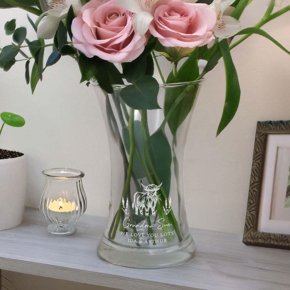 Personalised Highland Cow Waisted Vase