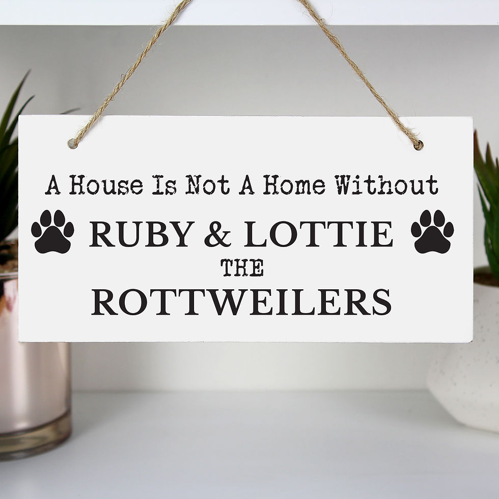 Thumbnail: Personalised Paw Print Dog Breed Wooden Sign