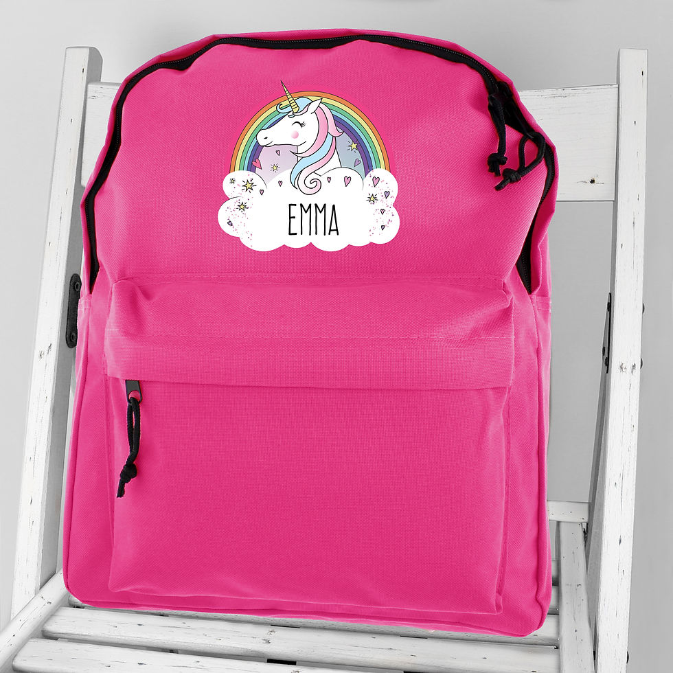 Thumbnail: Personalised Unicorn Pink Backpack