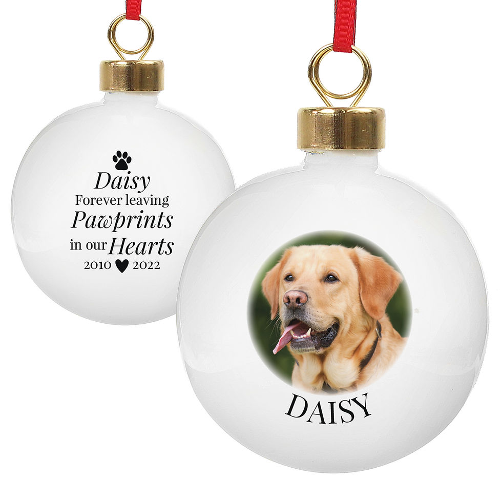 Thumbnail: Personalised Paw Print Memorial Photo Bauble