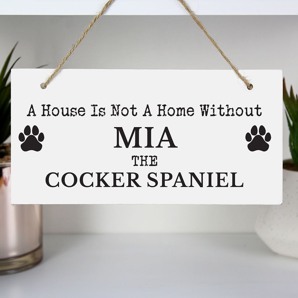 Thumbnail: Personalised Paw Print Dog Breed Wooden Sign