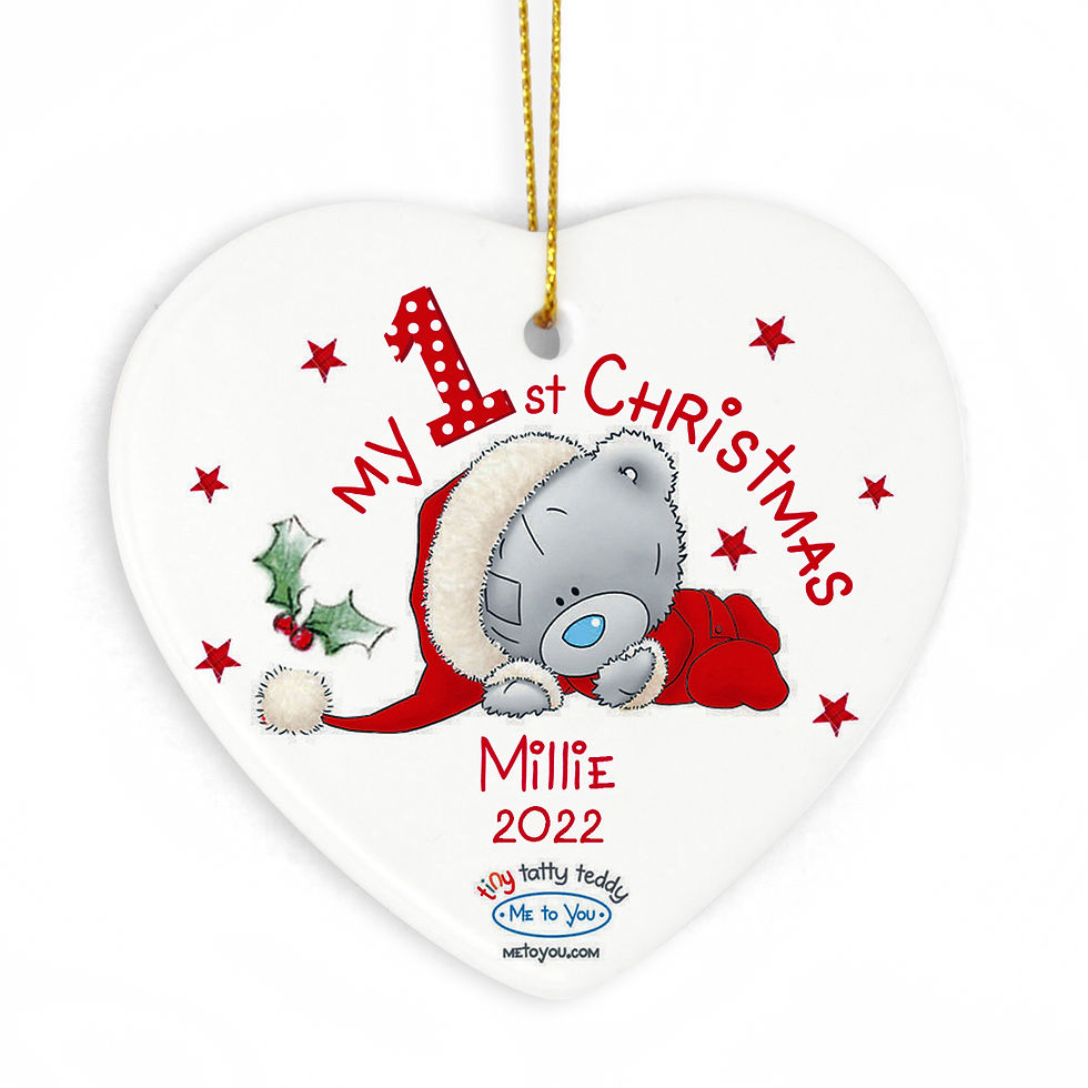 Thumbnail: Personalised Me to You My 1st Christmas Ceramic Heart Decoration
