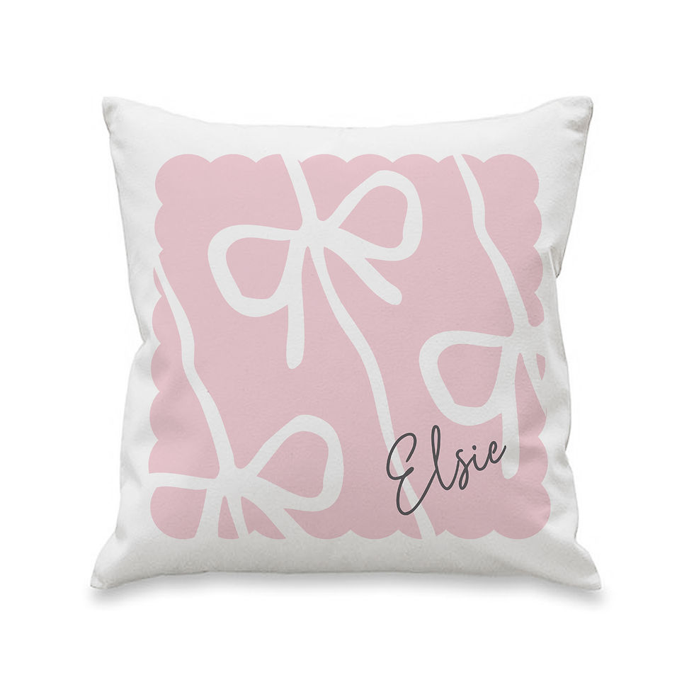 Thumbnail: Personalised Pink Bow Cushion