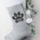 Thumbnail: Personalised Paw Print Silver Grey Stocking