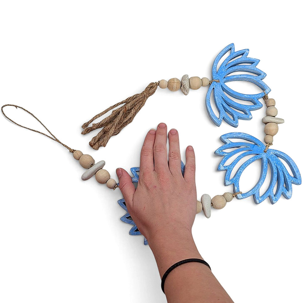 Thumbnail: Hand-finished lotus garland with botanical openwork details