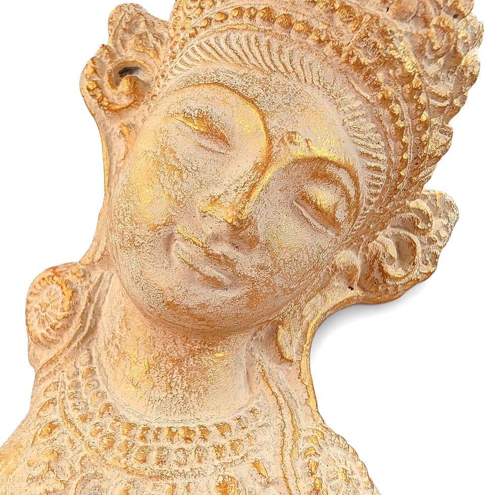 Thumbnail: A classic Indonesian deity statue representing the goddess Tara crafted from dark material.