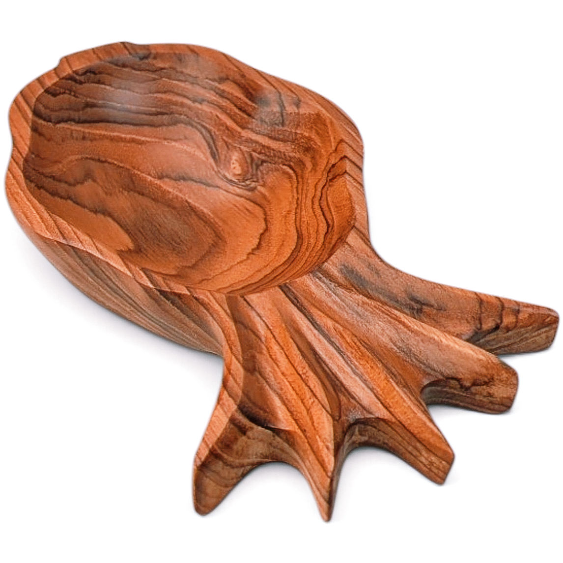 Pineapple-shaped candy bowl hand-carved from solid teak