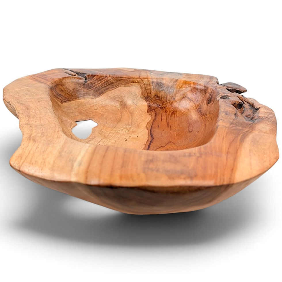 Thumbnail: Hand-finished centerpiece bowl with amber tones and flowing wood grain
