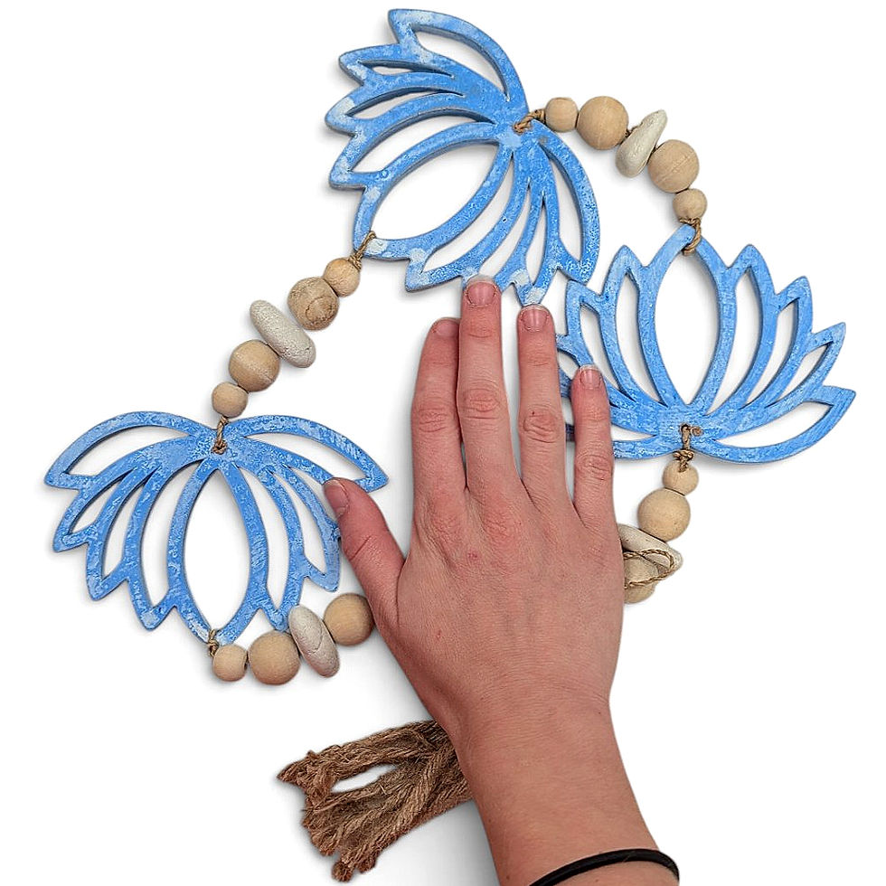 Thumbnail: Hand-finished lotus garland with botanical openwork details