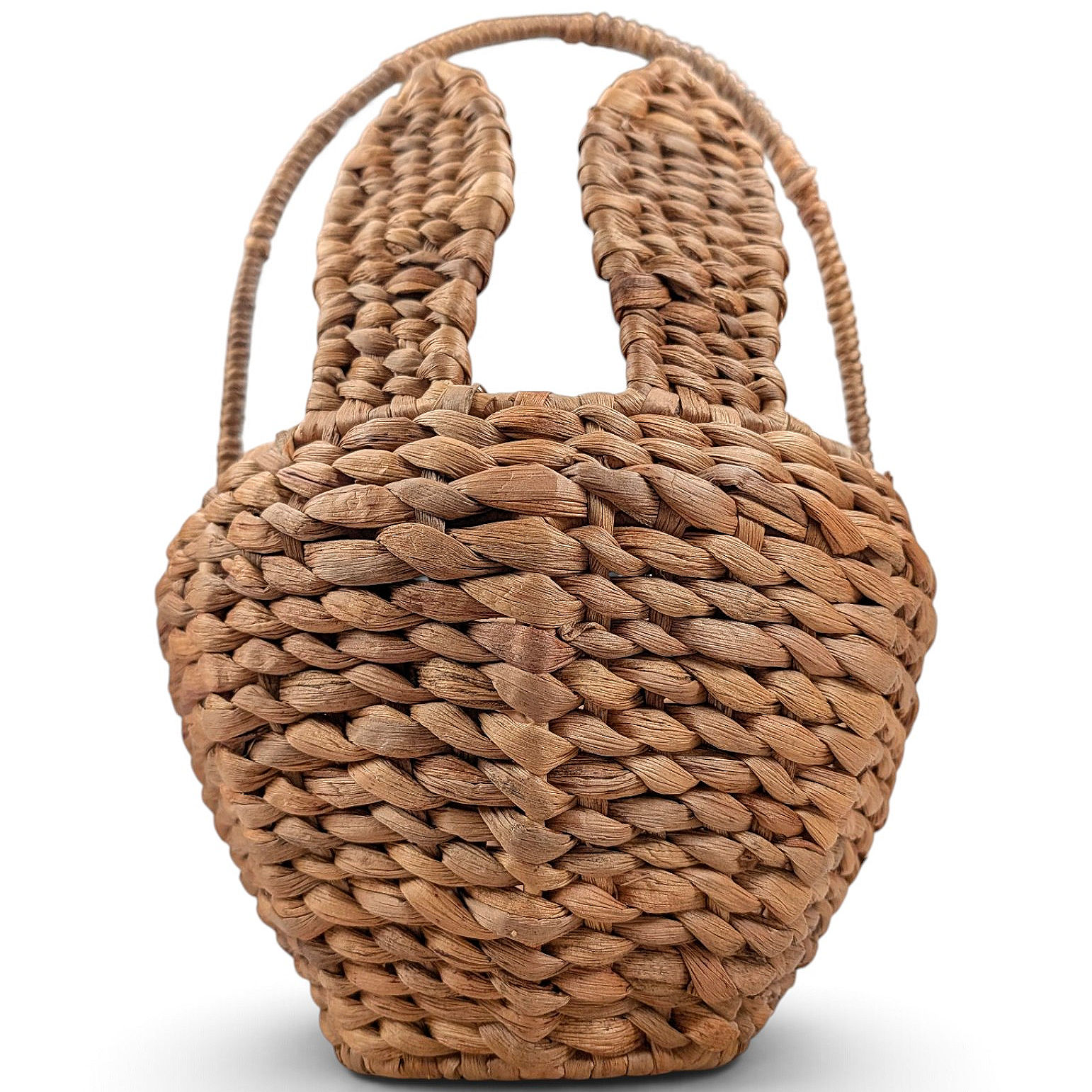 Easter bunny wicker basket with two tall woven rabbit ears