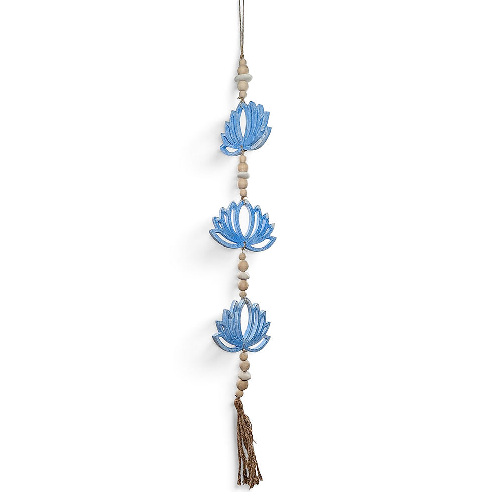 Thumbnail: Artisan-crafted lotus hanging with a thick fiber tassel