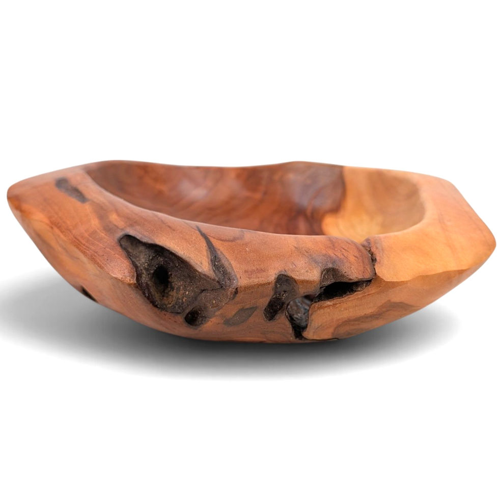 Thumbnail: A raw edge teak bowl designed for fruit.